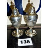 Pair of silver pepperettes hallmarked for Birmingham 1896