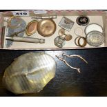 Assorted items inc. 14ct gold ladies pocket watch (A/F), silver box on legs (A/F) etc.