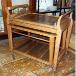 1950's Ekonospace light oak triple tea trolley