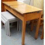 Two seater pine school desk