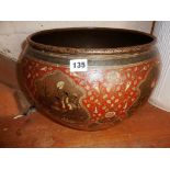 Large Indo-Persian inlaid bronze bowl