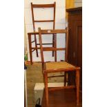 Pair of Edwardian bedroom chairs with cane seats