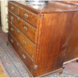 Georgian oak "mule" chest having two drawers with lid with dummy drawers