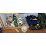 Large quantity of china & pottery, and cutlery