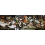 Assorted glass and porcelain animals inc. Beswick Peter Scott Widgeon, Tremar, Goebels and Wade