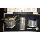 Silver Cruet Set in case, hallmarked for Chester 1938