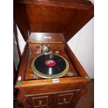 Edison Bell gramophone in oak cabinet, GWO