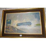 Vic Ellis RSMA (b.1921) oil on canvas of an oil tanker with trailer travelling at speed in the