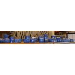 Large collection of Cornish souvenir blue & white pottery