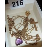 Assorted 9ct gold jewellery