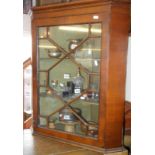 Edwardian mahogany glazed corner cabinet