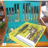 Canteen of cutlery & a tray of assorted cutlery