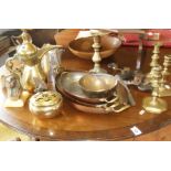 Large quantity of assorted brassware etc