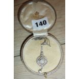 Edwardian silver pendant in case, possibly Danish design