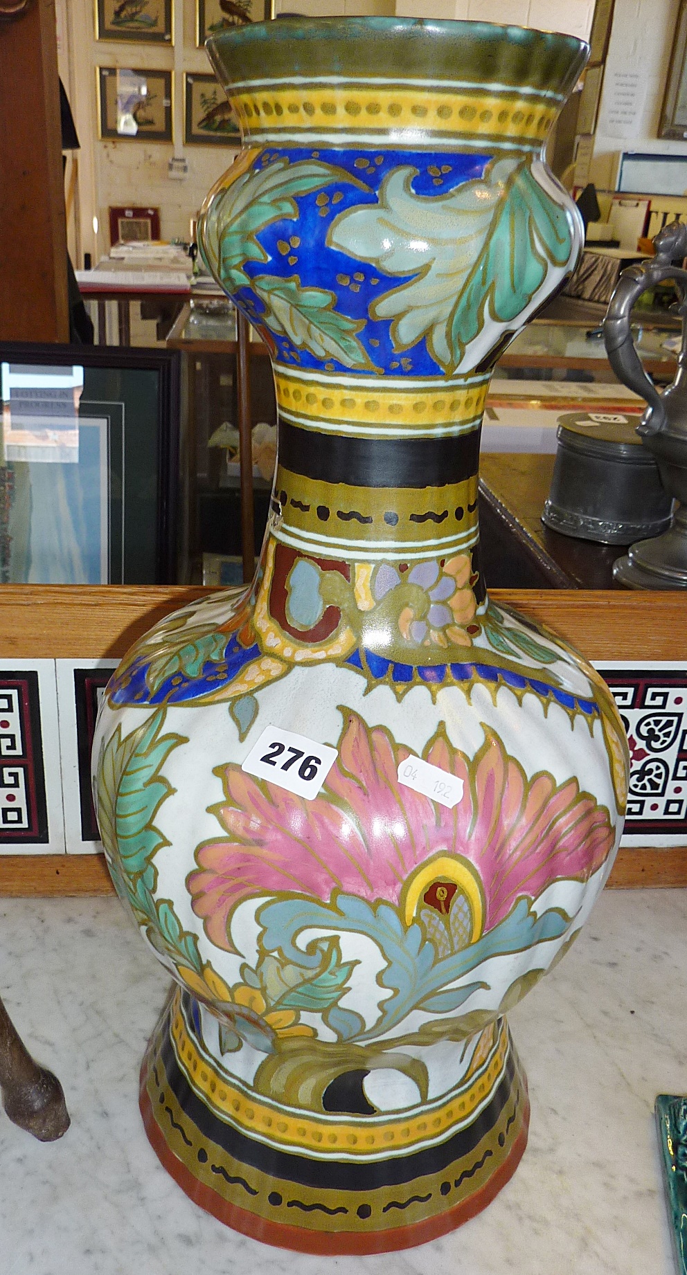 Large Dutch Gouda pottery vase, 51cm tall, No.5053 Michaelo mark