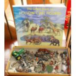 Lead farm animals and figure, mainly Britains together with The Great Book of Hollow-Cast Figures by