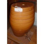 Victorian stoneware spirit barrel with spout