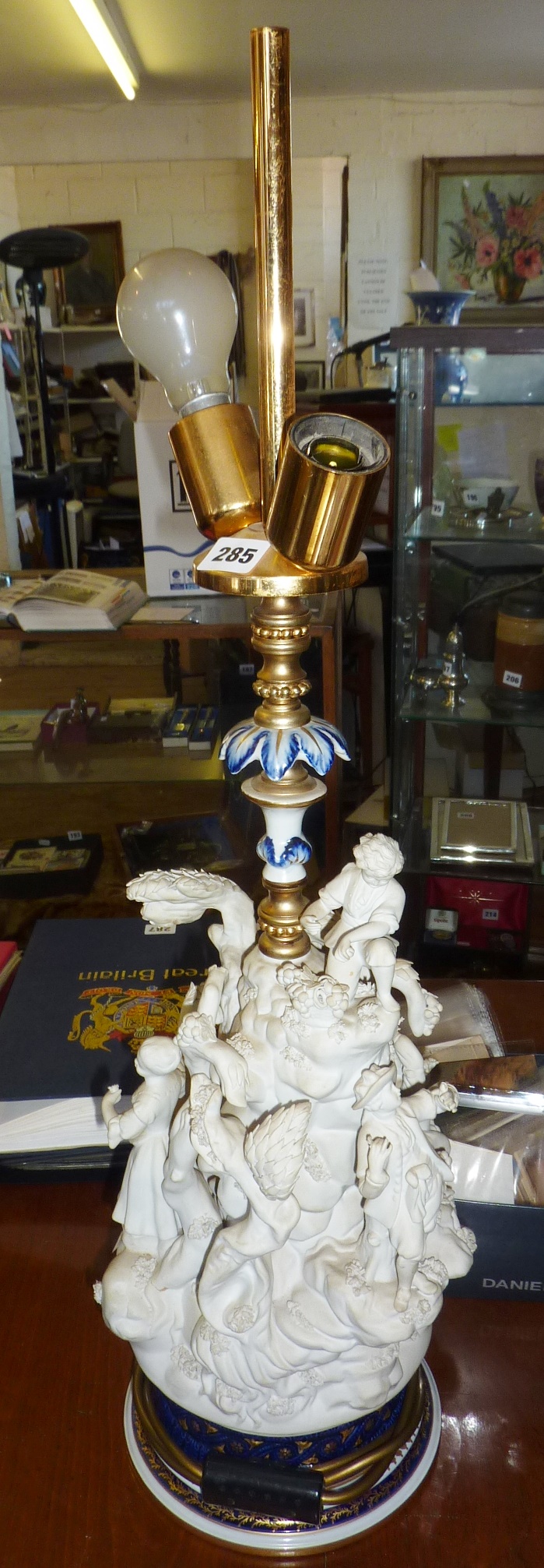 Sevres figural table lamp centrepiece