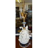 Sevres figural table lamp centrepiece