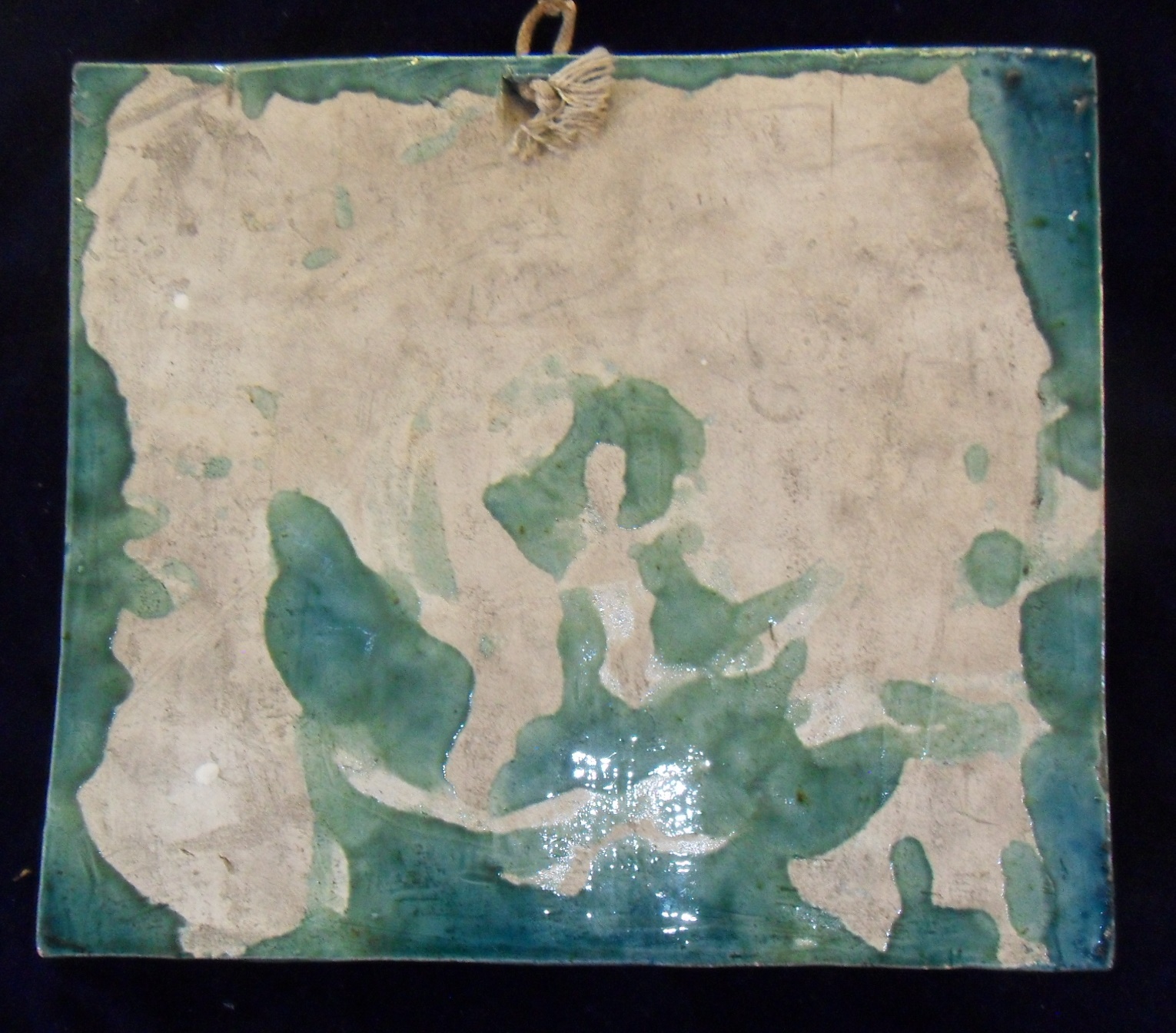 Continental blue glazed ceramic relief panel of a Satyr & Nymphs - Image 2 of 4