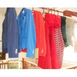 Vintage Designer clothing:- nine Yves St Laurent silk jackets & rope patterned dresses etc (unworn