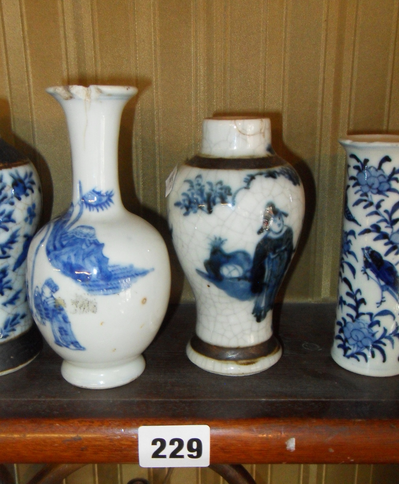 Seven various small Chinese blue and white vases (some A/F) - Image 2 of 10