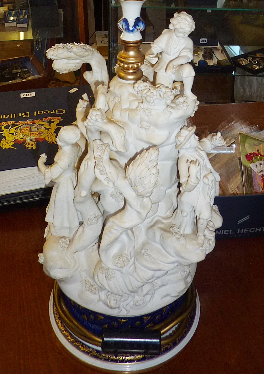 Sevres figural table lamp centrepiece - Image 2 of 2