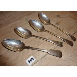 Four hallmarked silver table spoons, approx. 5.5 troy oz