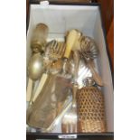 Assorted silver plated cutlery, inc. bread forks, crumb scoop, etc.