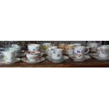 Seventeen various china cups & saucers