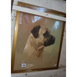 Watercolour portrait of a German type dog, signed and dated 1939