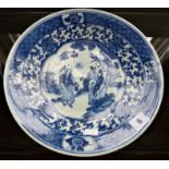 19th c. blue & white Chinese porcelain charger, approx. 31cm diameter