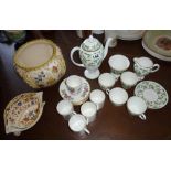 Wedgwood bone china coffee set, five other coffee cans and two Zsolnay china pieces
