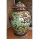 Large Chinese porcelain vase and cover, Kangzi with later decoration, (lid A/F), approx 40cm high