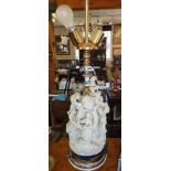 Sevres figural table lamp centre piece