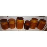 Six various Hornsea storage jars