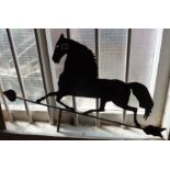 19th c. American Folk Art metal weathervane in the form of a trotting horse