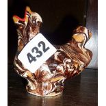Old earthenware marbled slipware pottery bird whistle