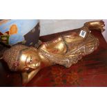 Siamese gilded wood reclining Buddha