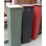 Two tall shop display plinths