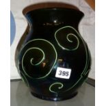 Brannam of Barnstaple Art Pottery tube-lined iridescent vase decorated with a spiral design, c.