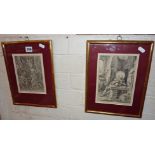 Pair of early 19th c. etchings after Lucas Van Leyden (1494-1533)