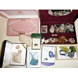 Collection of assorted costume jewellery inc. "Pierre Cardin" pearl necklace (cased), etc.