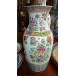 Chinese porcelain Famille Rose vase (cracked to base), 19th/20th c., approx 43cm high