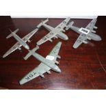 Dinky Toys Giant High Speed monoplane, two similar York airliners and a Viking