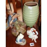 Royal Doulton figurine "River Boy" HN2128, a Royal Doulton "Dreamweaver" figure and two other