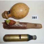 Two Victorian bird caller whistles and another