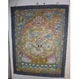 Fine Tibetan painted Thangka scroll, 19th Century or earlier.