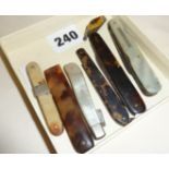 Collection of seven various antique pen and fruit knives