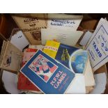 Box of assorted paper ephemera, maps and booklets